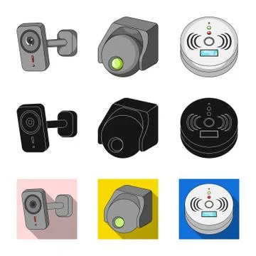 Vector illustration of cctv and camera logo. Collection of cctv and system Stock Illustration