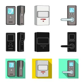 Vector illustration of cctv and camera sign. Set of cctv and system vector icon Stock Illustration
