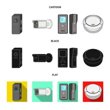 Vector illustration of cctv and camera symbol. Set of cctv and system vector 스톡 일러스트