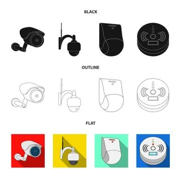 Vector illustration of cctv and camera logo. Collection of cctv and system stock Stock Illustration