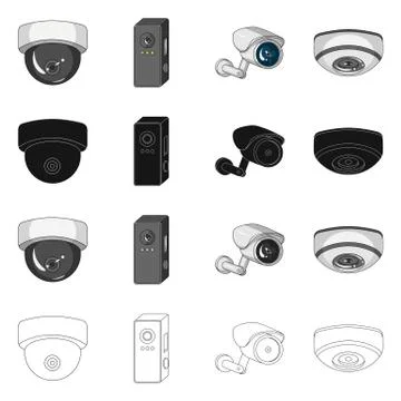 Vector illustration of cctv and camera icon. Collection of cctv and system stock Illustrazione stock
