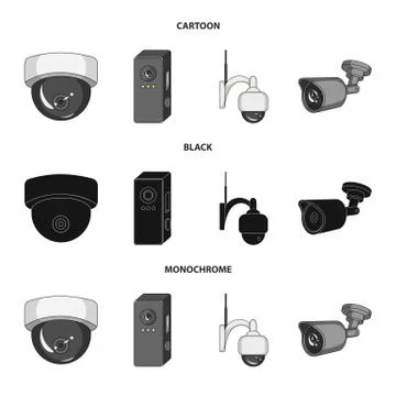 Vector illustration of cctv and camera logo. Set of cctv and system stock vector Stock Illustration