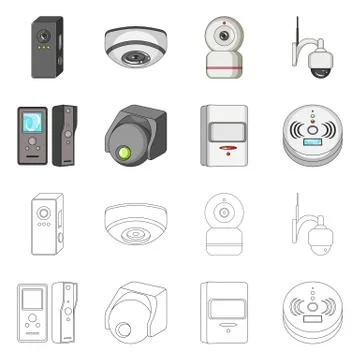 Vector illustration of cctv and camera icon. Collection of cctv and system Stock Illustration