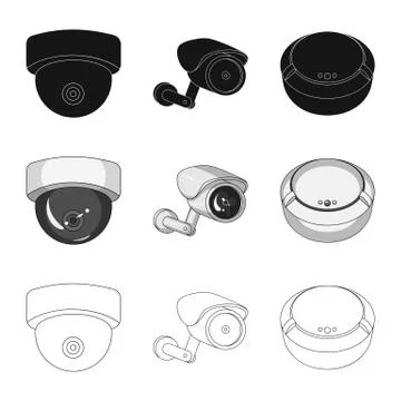 Vector illustration of cctv and camera symbol. Set of cctv and system stock Stock Illustration