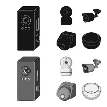 Vector illustration of cctv and camera icon. Set of cctv and system vector icon Stock Illustration