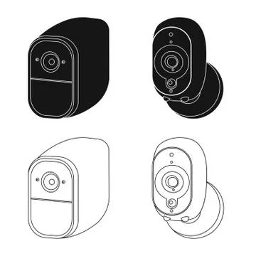 Vector illustration of cctv and camera logo. Collection of cctv and system 스톡 일러스트