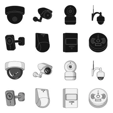 Vector illustration of cctv and camera logo. Set of cctv and system stock vector Stock Illustration