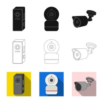 Vector illustration of cctv and camera logo. Set of cctv and system vector icon Stock Illustration