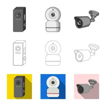 Vector illustration of cctv and camera symbol. Set of cctv and system stock Stock Illustration