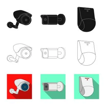 Vector illustration of cctv and camera icon. Set of cctv and system stock symbol Stock Illustration
