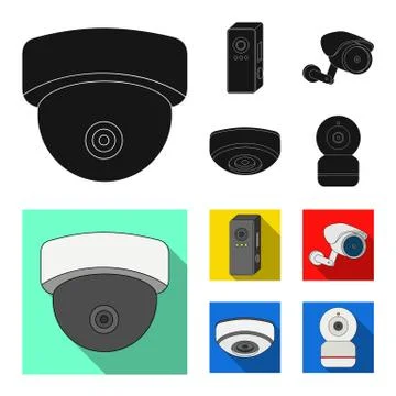 Vector illustration of cctv and camera logo. Set of cctv and system vector icon Stock Illustration