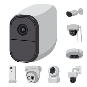 Vector illustration of cctv and camera icon. Collection of cctv and system stock イラスト素材