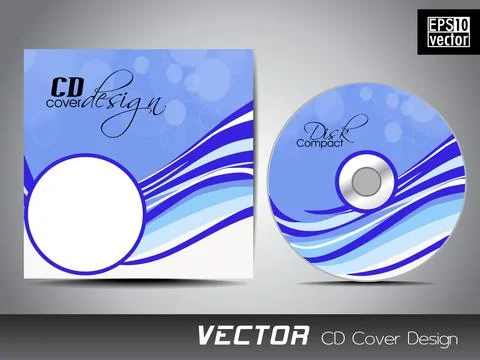 Vector illustration of CD cover design template. Stock Illustration