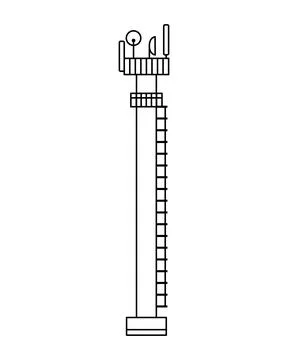 Vector illustration of a cellular communication tower in the form of a pillar Stock Illustration