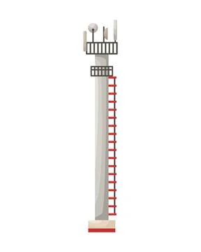 Vector illustration of a cellular communication tower in the form of a pillar Stock Illustration