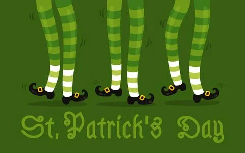 Vector illustration of celtic dance for Patrick's day. Vector poster for Pa.. Stock Illustration