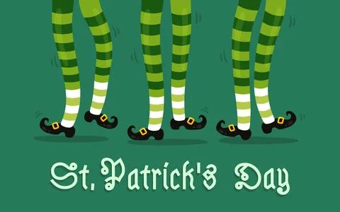 Vector illustration of celtic dance for Patrick's day. Vector poster for Pa.. Иллюстрация