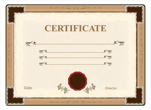 Vector illustration  certificate Stock Illustration