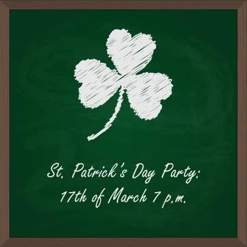 Vector illustration of chalk board for st patricks day party Stock Illustration