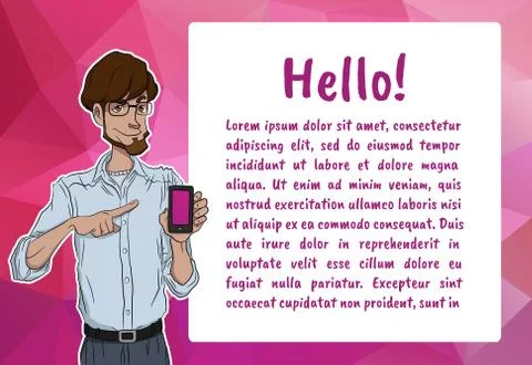 Vector illustration character with bubble talk Stock Illustration