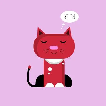 Vector illustration character cat sleeping Stock Illustration