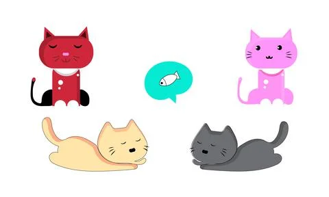 Vector illustration character cat sleeping Stock Illustration