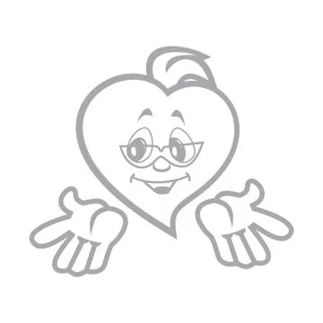 Vector illustration of the character heart boy terrible in sunglasses makes a Stock Illustration