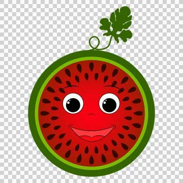 Vector illustration of character smiling watermelon. Cheerful watermelon. Pr Illustrazione stock