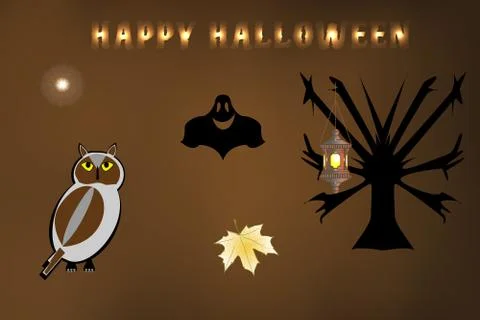 Vector illustration of characters and objects to have a party on Halloween Illustrazione stock