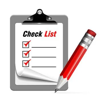 Vector illustration of check list Vector illustration of clipboard with pe... Stock Photos