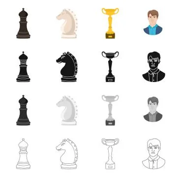Vector illustration of checkmate and thin icon. Collection of checkmate and Illustrazione stock