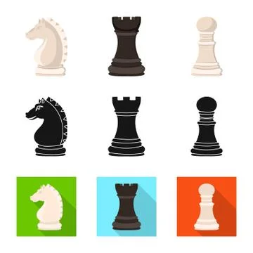 Vector illustration of checkmate and thin logo. Set of checkmate and target Stock Illustration