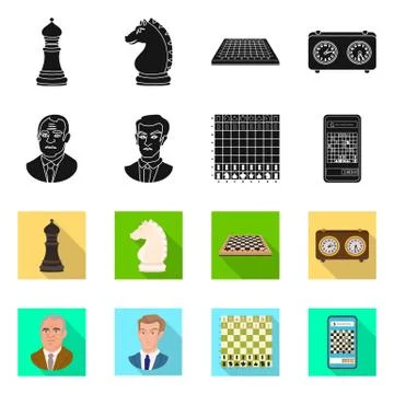 Vector illustration of checkmate and thin symbol. Collection of checkmate and Stock Illustration