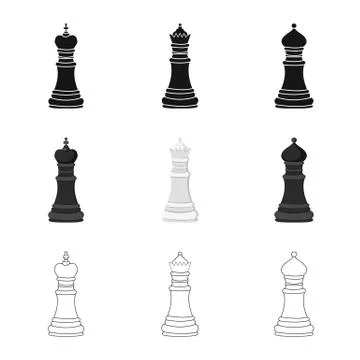 Vector illustration of checkmate and thin symbol. Set of checkmate and target Stock Illustration