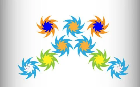 Vector illustration cheerful colored blots on gray gradient background Stock Illustration