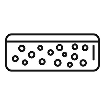 Vector illustration of a cheese block icon with holes, suitable for web and Stock Illustration