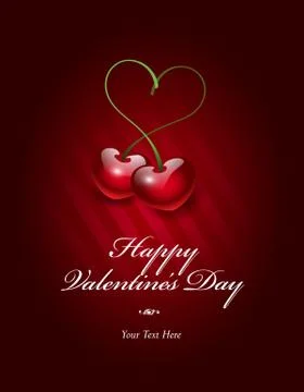 Vector illustration of cherries making a heart shape イラスト素材