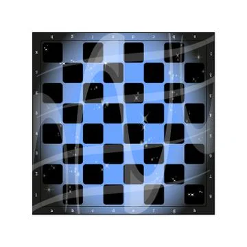 Vector illustration chessboard design. Light blue and dark blue cells. Stock Illustration