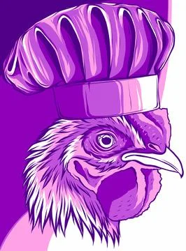 Vector illustration of chicken chef on white background Stock Illustration