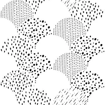 Vector illustration. Children's drawing. Spotted black and white background. Stock Illustration