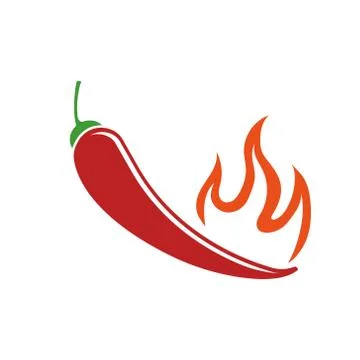Vector illustration of chili pepper in fire. Isolated. Stock Illustration