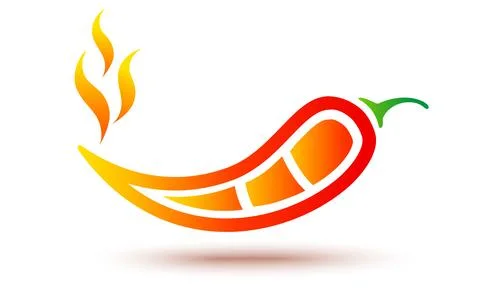 Vector illustration of chilli pepper with flame. Stock Illustration