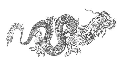 Vector illustration of a Chinese dragon. Stock Illustration