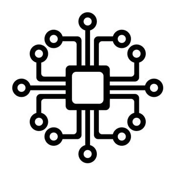 Vector illustration, chip icon, diagram. Stock Illustration