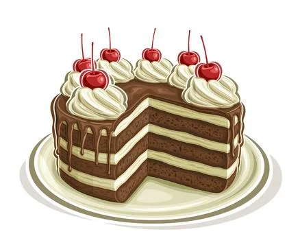 Vector illustration of Chocolate Cake Ilustración de archivo