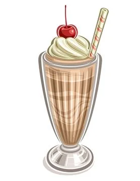 Vector illustration of Chocolate Milkshake Ilustración de archivo