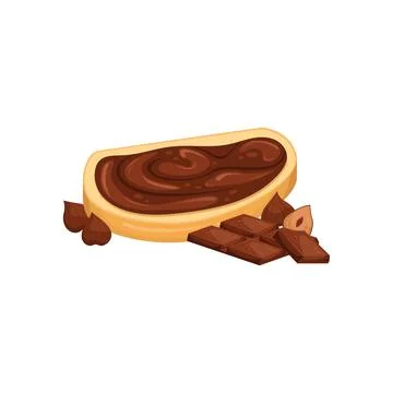 Vector illustration of a chocolate paste sandwich. Sweet snack. Chocolate-nut Stock Illustration