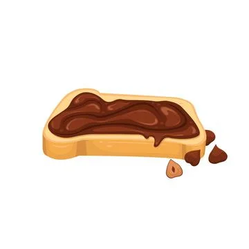 Vector illustration of a chocolate paste sandwich. Sweet snack. Chocolate-nut Stock-Illustration