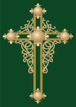 Vector illustration of Christian Holy cross with ornament Stock Illustration