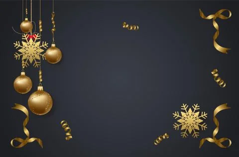 Vector illustration of christmas 2018 background with christmas confetti gold Stock Illustration